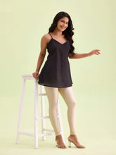 Gold Shimmer Ankle-Length Leggings – Slip-On – Elastic Waist